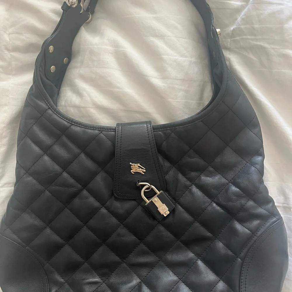 Burberry Black Quilted Leather Shoulder Bag - Picture 1 of 4